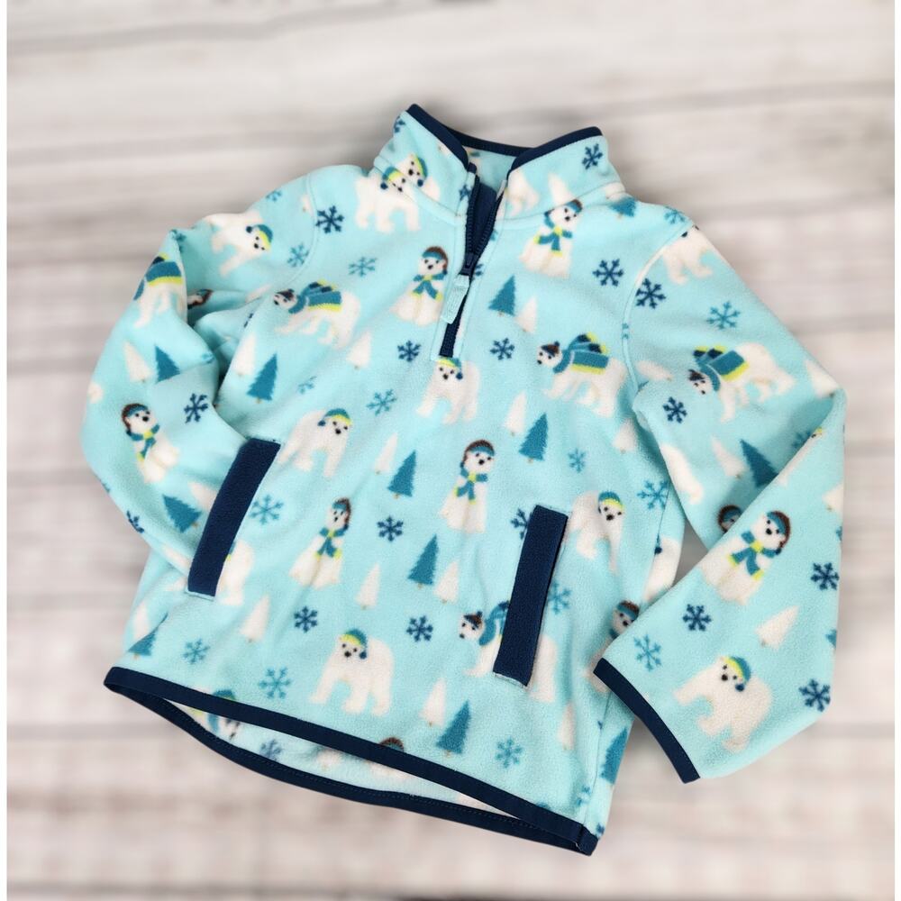 Gymboree Girl's Toddler Fleece Pullover Blue Winter Polar Bear Size 5T Spring